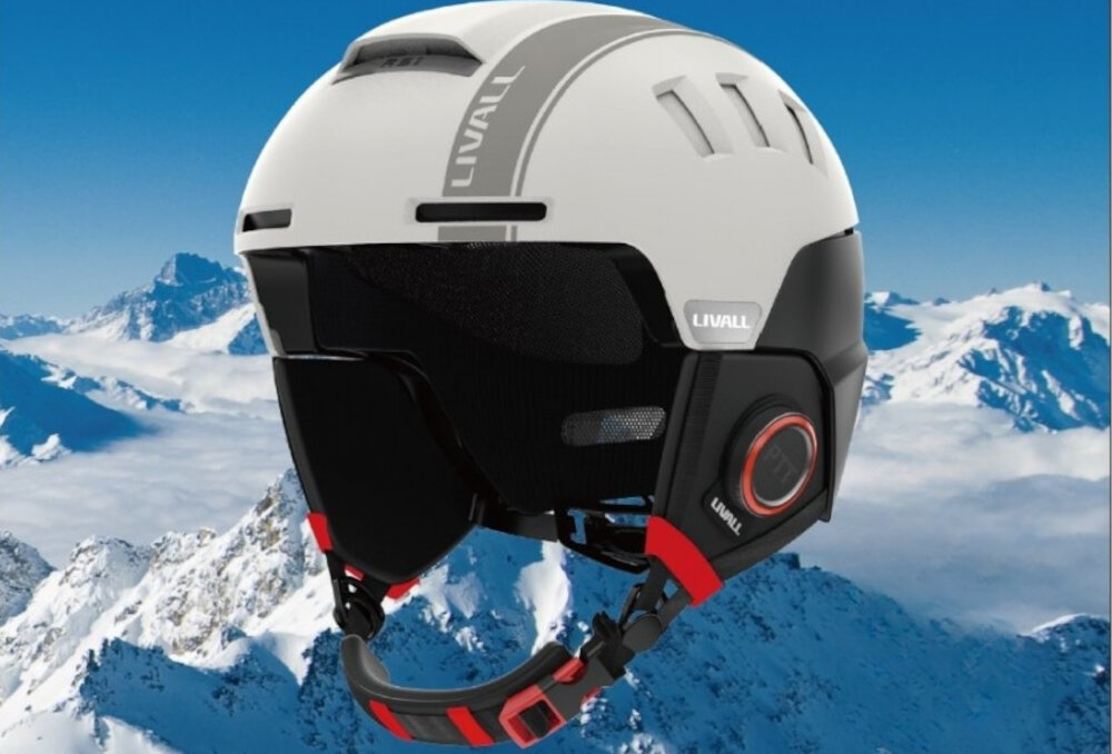 Kask narciarski LIVALL RS1 Biały (rozmiar L) Łączność Bluetooth do 10 m w otwartej przestrzeni