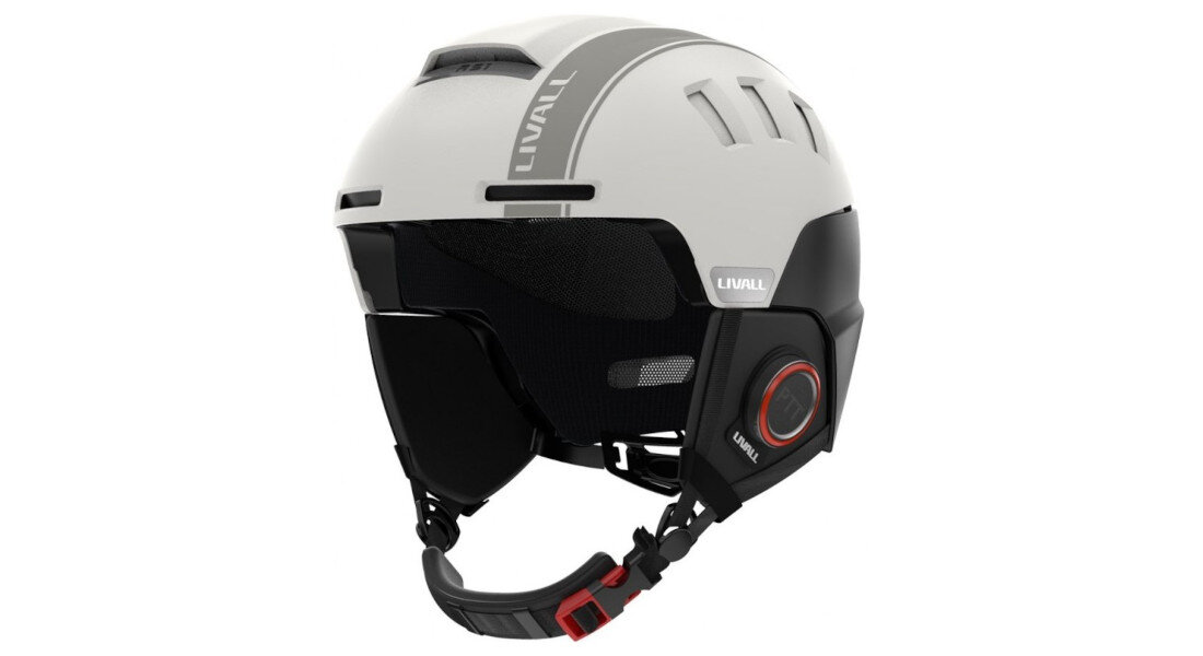 Kask narciarski LIVALL RS1 Biały (rozmiar L) Komunikacja PTT Funkcja Walkie-Talkie (push-to-talk) bez konieczności zatrzymywania się.