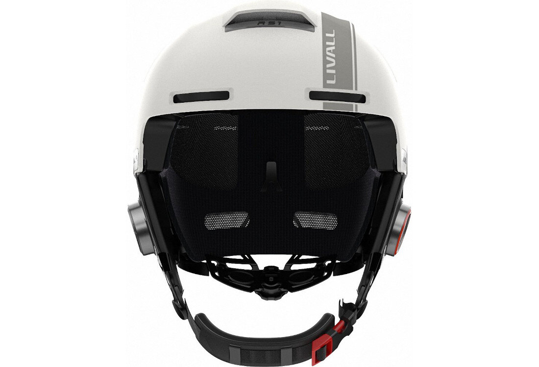 Kask narciarski LIVALL RS1 Biały (rozmiar L) Alarm przeciw zgubieniu Funkcja alarmu uruchamia sygnał dźwiękowy  oddalenie