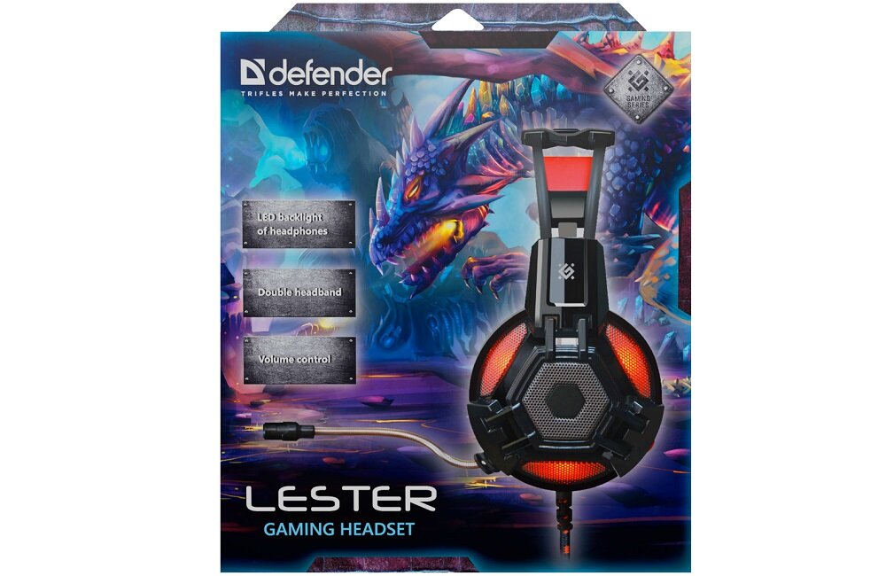 Słuchawki DEFENDER Lester - @ metrowy przewód duża swoboda