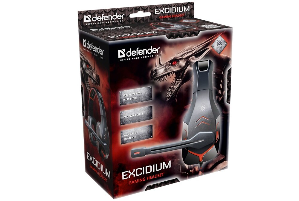 Słuchawki DEFENDER Excidium - Wbudowany mikrofon obrotowy niezakłócona komunikacja