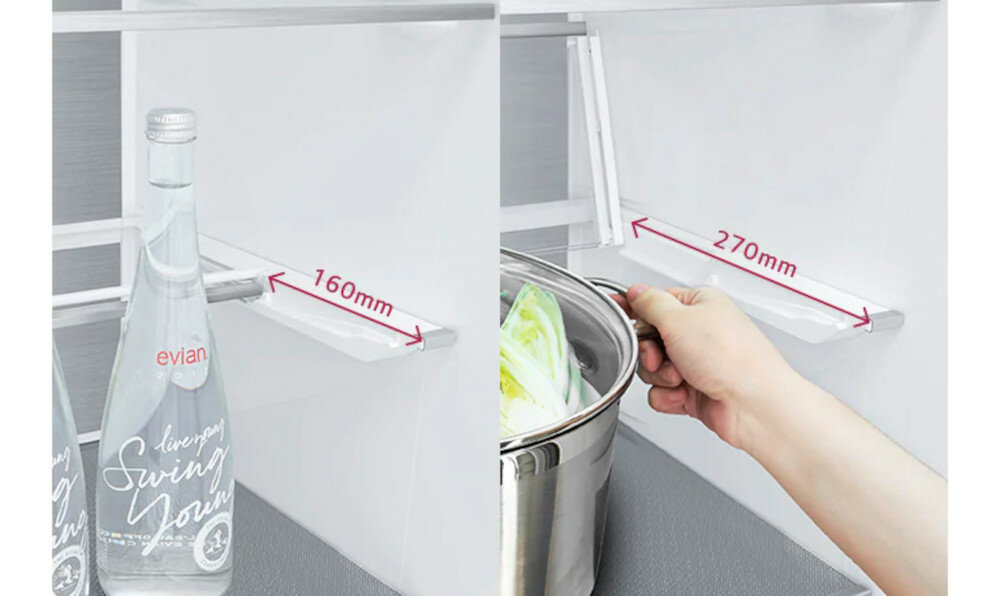 LG GBB72SWVFN Nofrost Biała składana półka