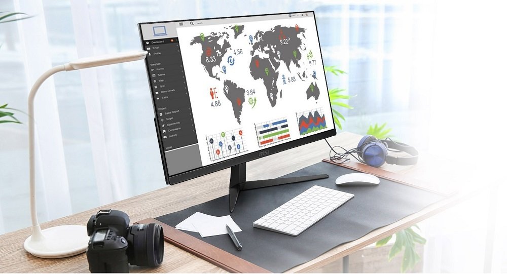 Komputer MSI Pro 24X 7M matryca IPS szeroki kąt widzenia warstwa Anti-Glare komfortowe oglądanie