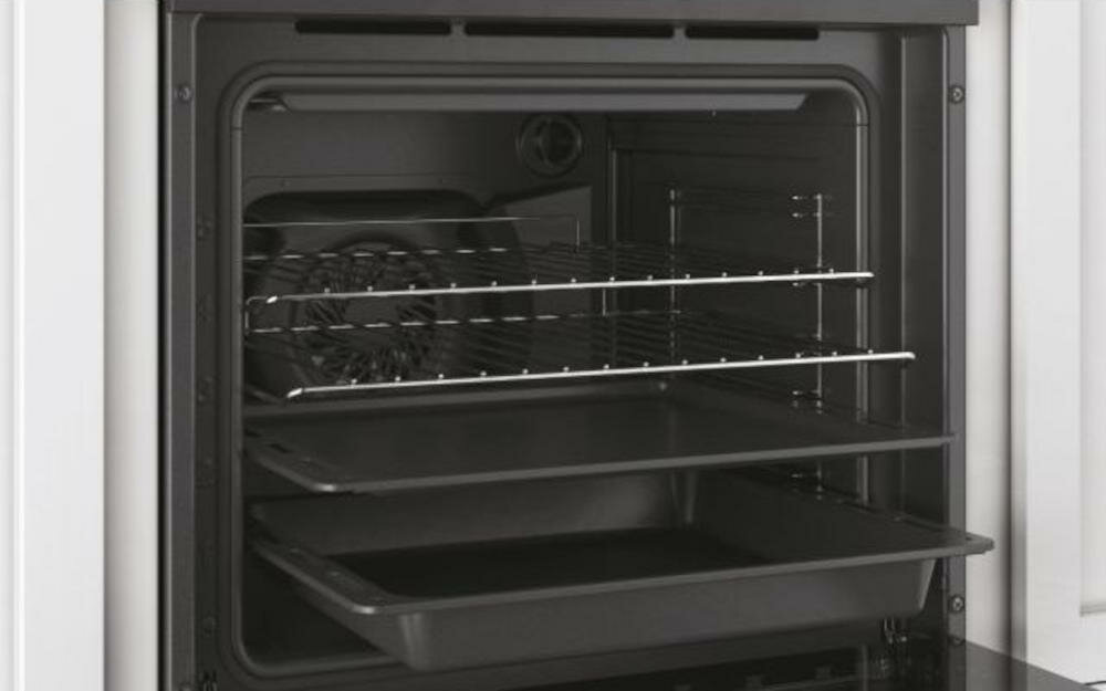 CANDY-FCR-824-GH-E piekarnik pieczenie teleskopowe prowadnice codzienność bezpiecznie wygodnie przenoszenie wysuwanie chowanie ruszt blacha wewnętrzne oświetlenie