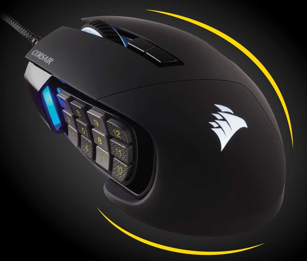 Mysz CORSAIR Scimitar RGB Elite Czarny - kształt