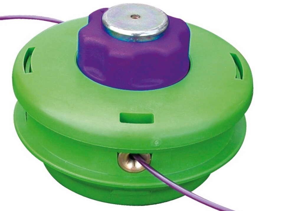 Głowica żyłkowa ACTIVE 20993 stalowe pokrętło z wysokiej jakości tworzyw sztucznych odporna na uderzenia w zielono-fioletowym kolorze