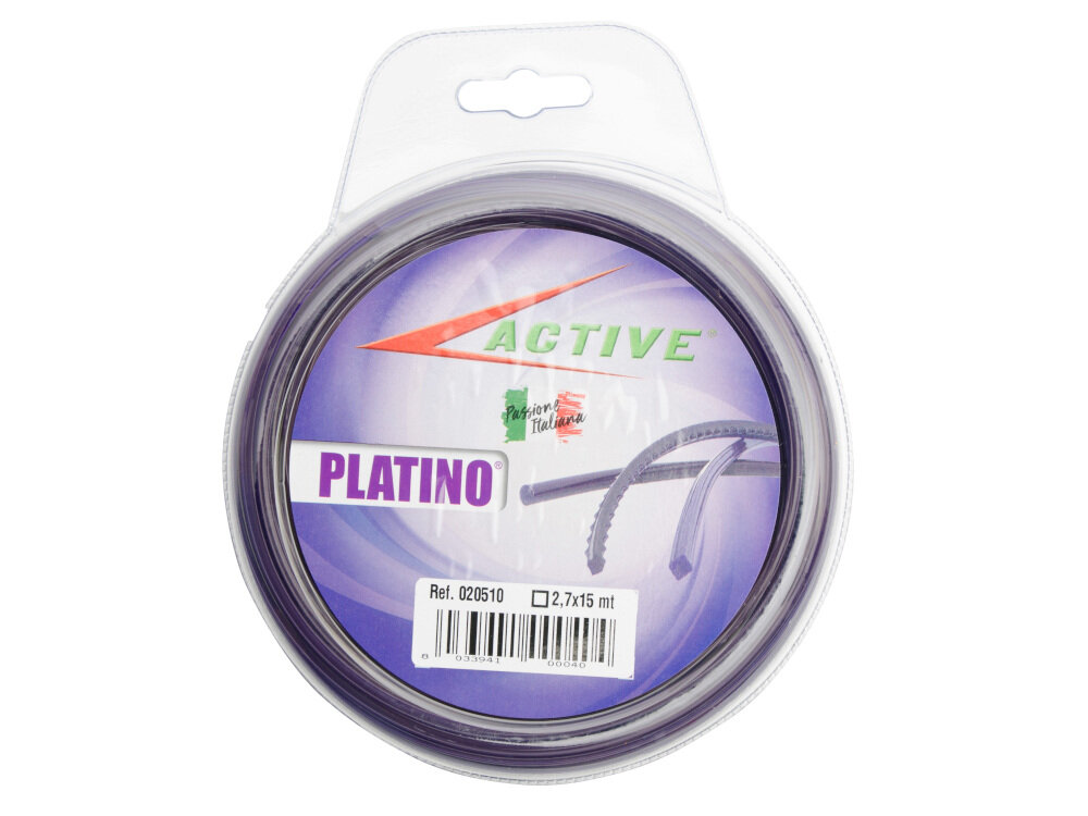 Żyłka tnąca ACTIVE Platinum 020510 2.7 mm x 15 m doskonała wytrzymałość bardziej wydajna zaawansowana technologia doświadczenie nylonowej żyłka PLATINUM trwała bardziej odporna