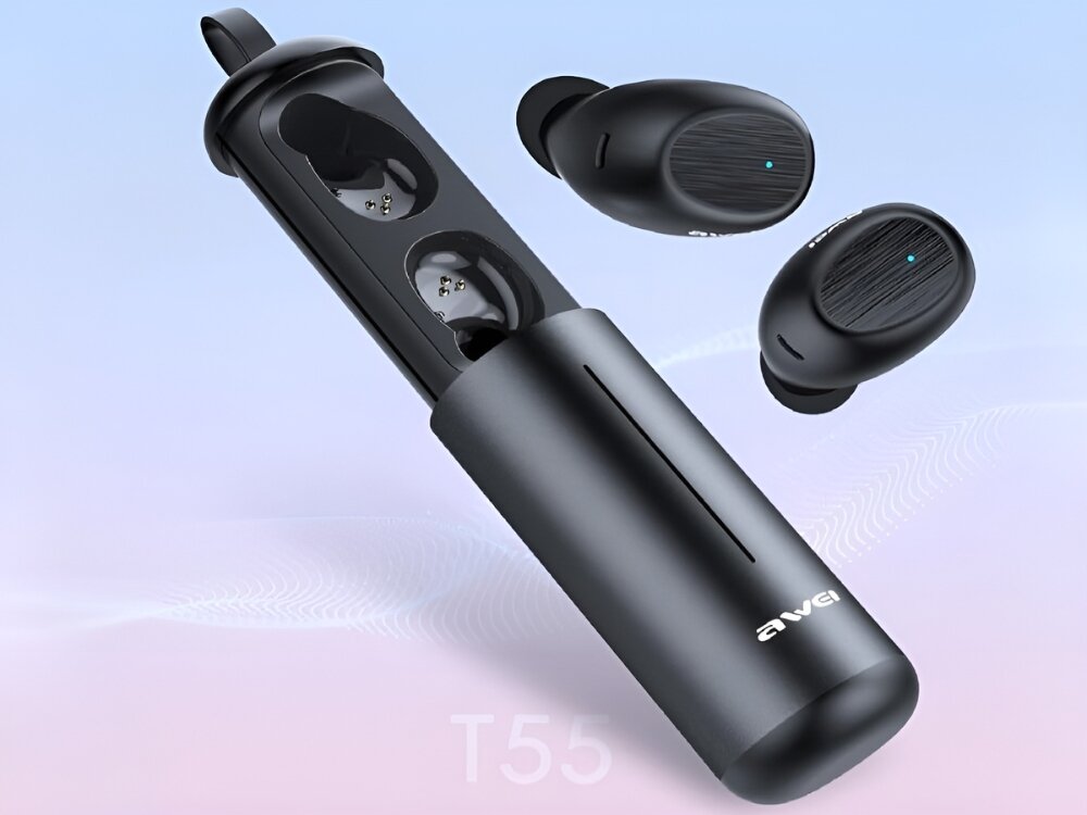 Słuchawki dokanałowe AWEI T55 TWS
			słuchawki na różowo-fioletowym tle