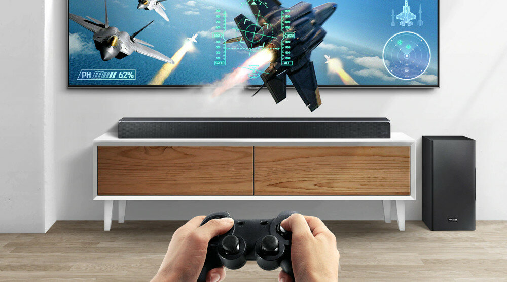 Soundbar SAMSUNG HW-Q90R - gaming