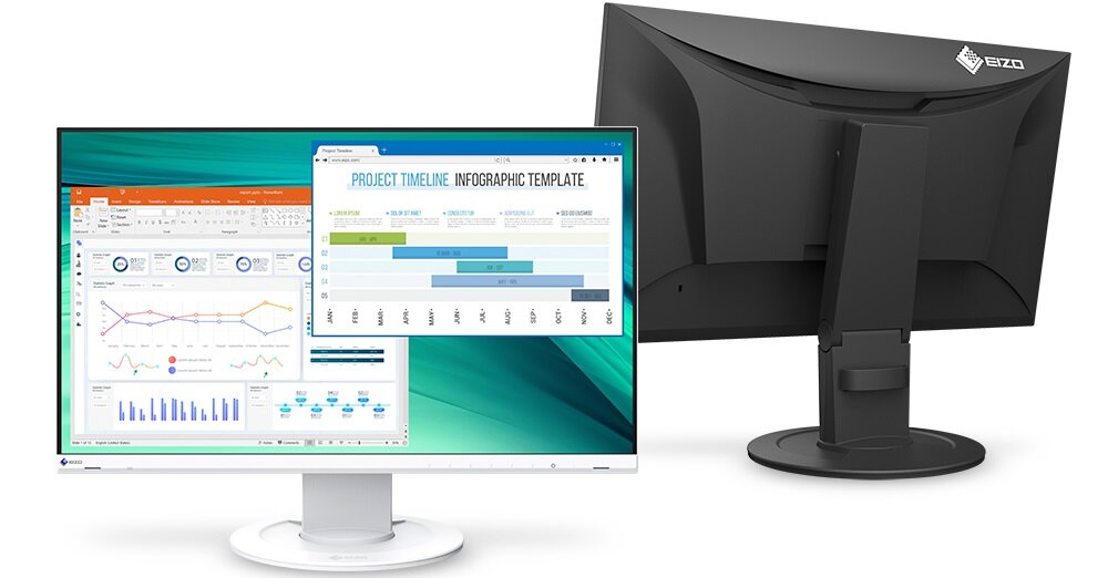 Monitor LED EIZO EV2460 - wygląd ogólny funkcjonalność połączona z estetycznym wykonaniem zaawansowany sprzęt