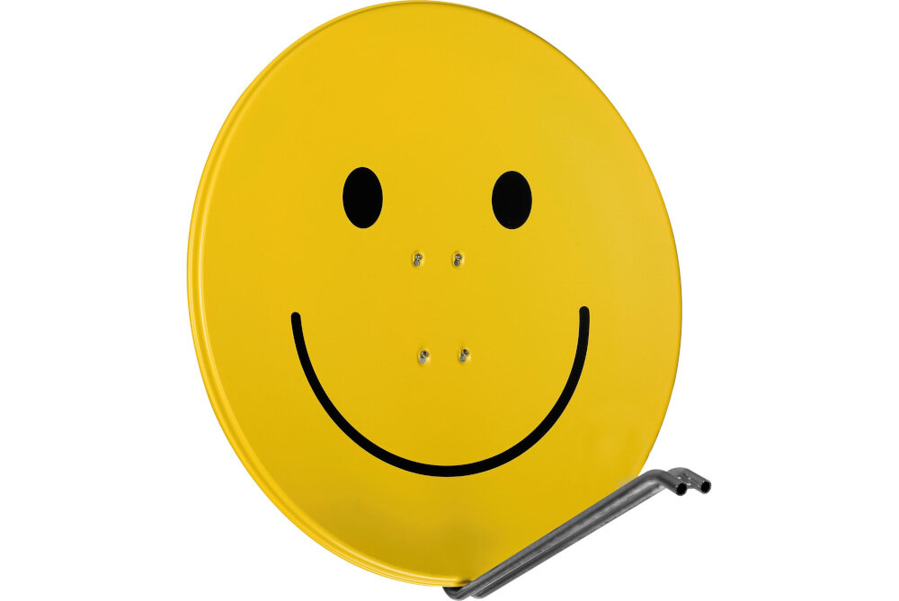 Antena czasza TECHNISAT Satman 850 Plus aluminiowa antena satelitarna do telewizji, stabilny odbiór sygnału satelitarnego, antena po skosie na białym tle