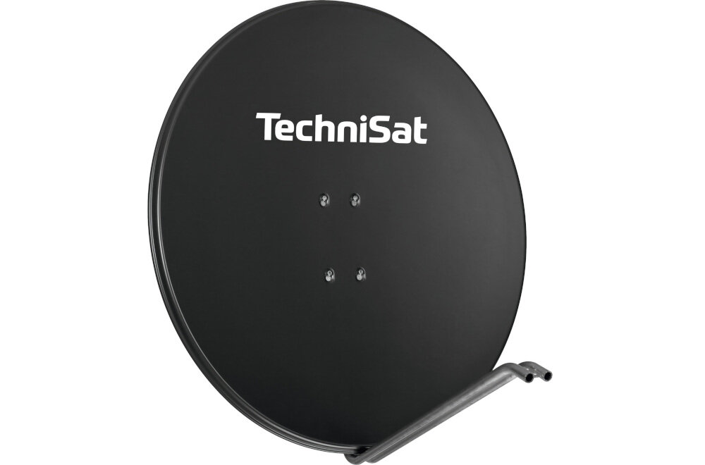 Antena czasza TECHNISAT Satman 850 Plus uchwyt AZ EL, łatwy montaż na maszcie do 65 mm, antena po skosie na białym tle