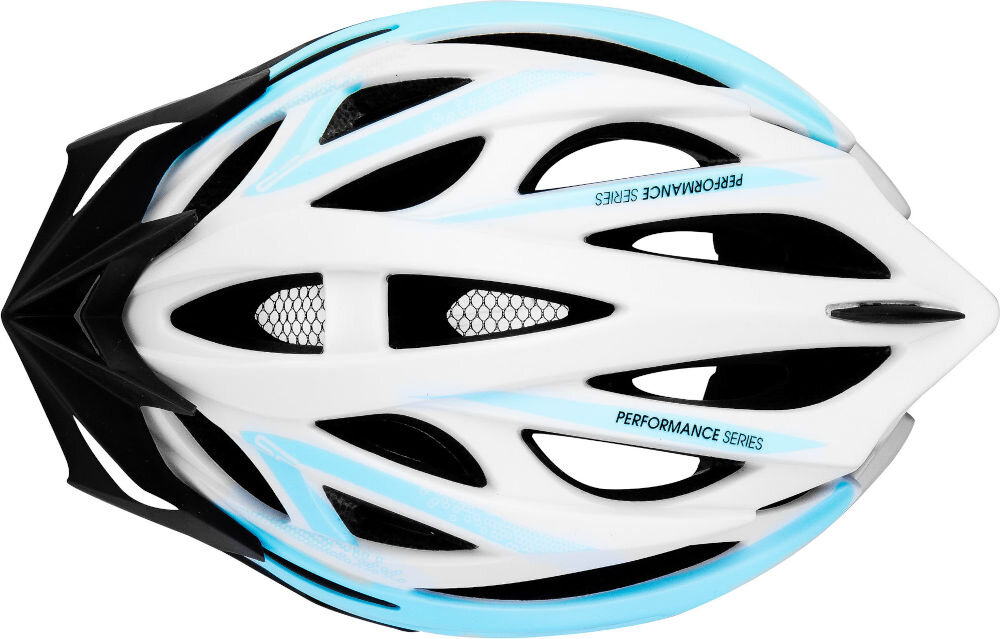 Kask rowerowy SPOKEY Femme Biało-niebieski (rozmiar M) regulacja wentylacja klamra