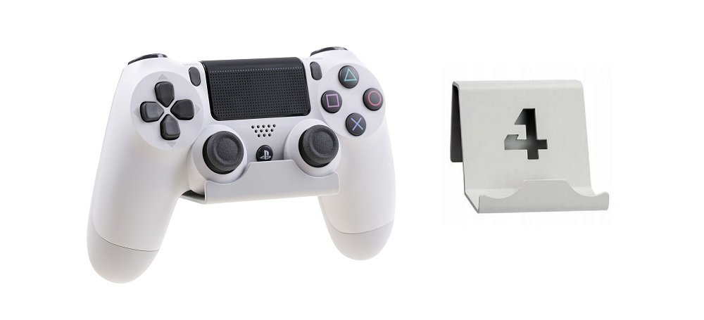 Zestaw uchwytów 4MOUNT do konsoli PS4 Slim bialy widok uchwyt kontroler
