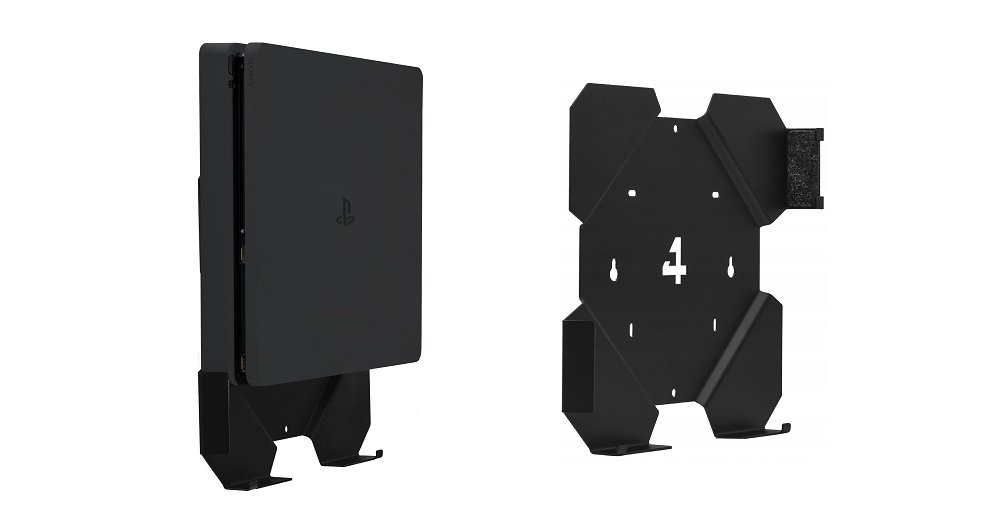 Zestaw uchwytów 4MOUNT do konsoli PS4 Slim czarny widok uchwyt konsola