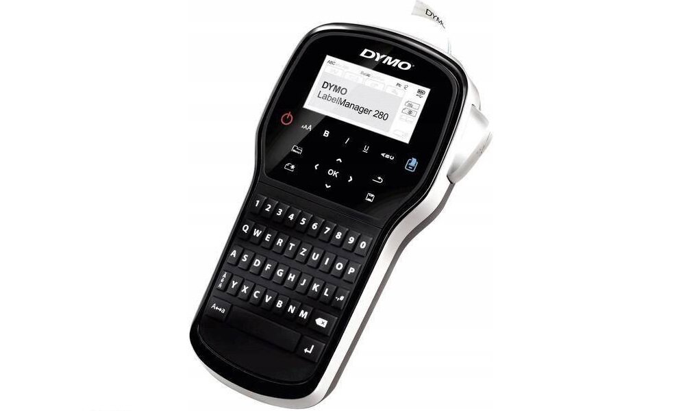 Drukarka DYMO LabelManager 280 Wyposażenie taśma Instrukcja obsługi Łatwa w obsłudze Precyzyjna praca Personalizacja etykiety kompaktowa wysoka jakość Wielozadaniowa Wszechstronna funkcjonalna