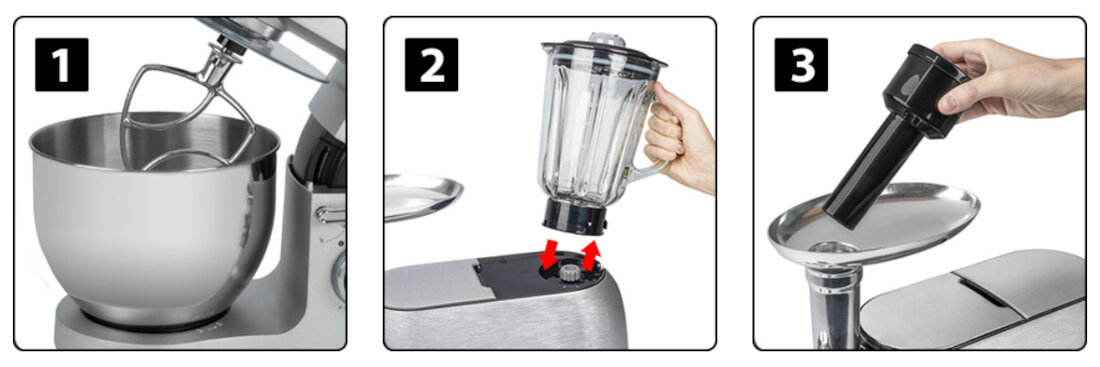 Robot kuchenny planetarny PROFICOOK PC-KM 1189 3w1 ugniatanie blendowanie mielenie