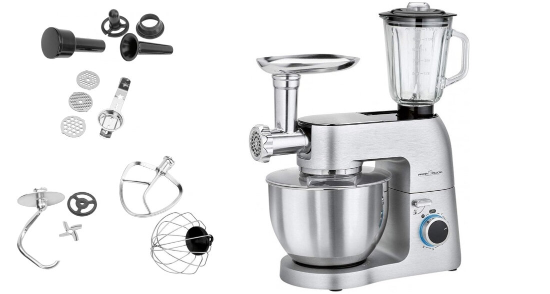 Robot kuchenny planetarny PROFICOOK PC-KM 1189 zestaw akcesoria komplet wyposazenie