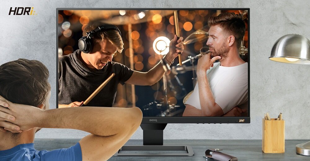 Monitor BENQ EW2780Q - tryb HDR jasność ekranu naturalne kolory DCI-P3 91%