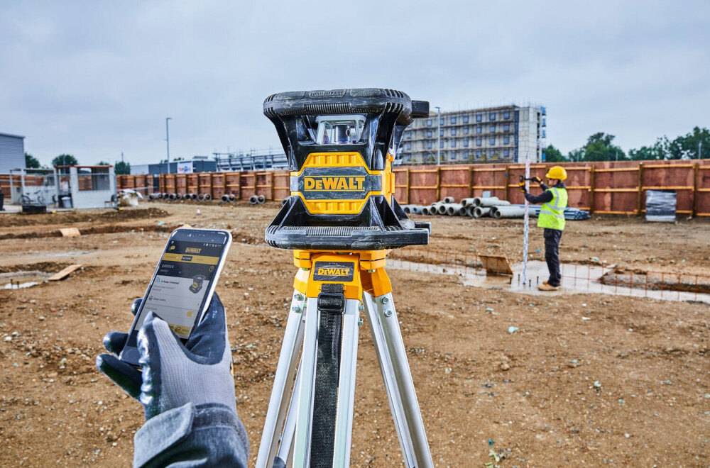 Laser rotacyjny DEWALT DCE080D1GS-QW moduł Bluetooth bepłatna aplikacja DEWALT Tool Connect