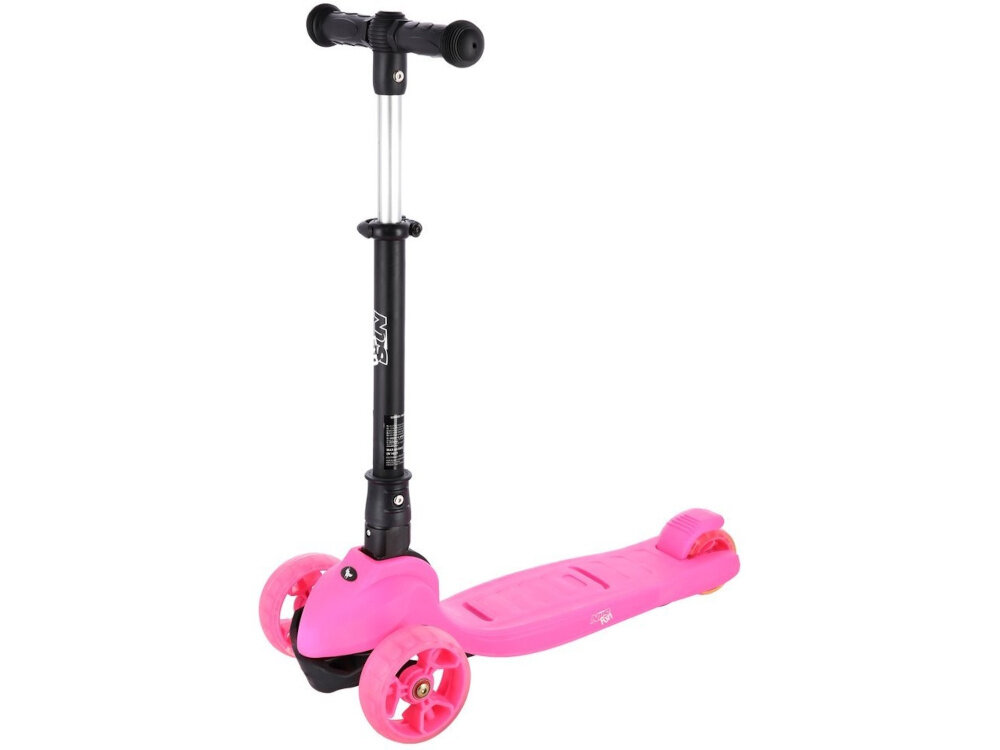 Hulajnoga dla dzieci NILS FUN HLB12 Różowy hulajnoga na bialym tle widoczna pod skosem niepowtarzalny design funkcjonalnosc grajda z jazdy ergonomiczna konstrukcja solidne materialy dla dzieci od wieku 2 lat zielona rozwoj koordynacji ruchowej rownowagi koordynacji dla dziewczynek i chlopcow