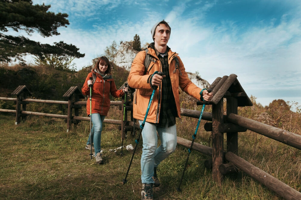 Kijki do nordic walking SPOKEY (105 - 135 cm) Sky Run rączki