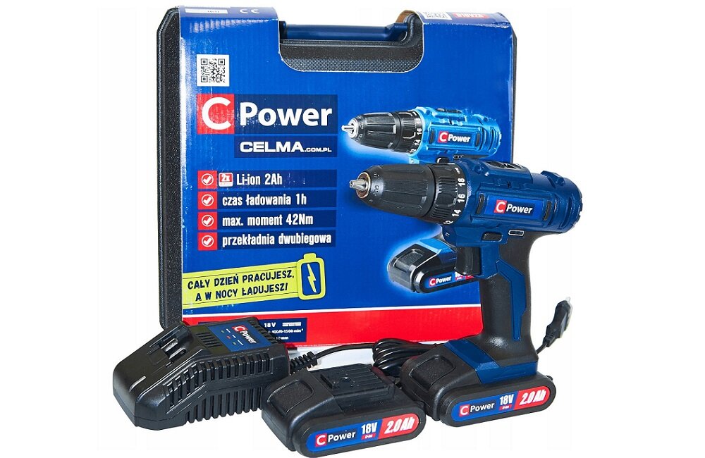 Wiertarko wkrętarka CELMA C POWER D18V2 Wygodne przechowywanie walizka