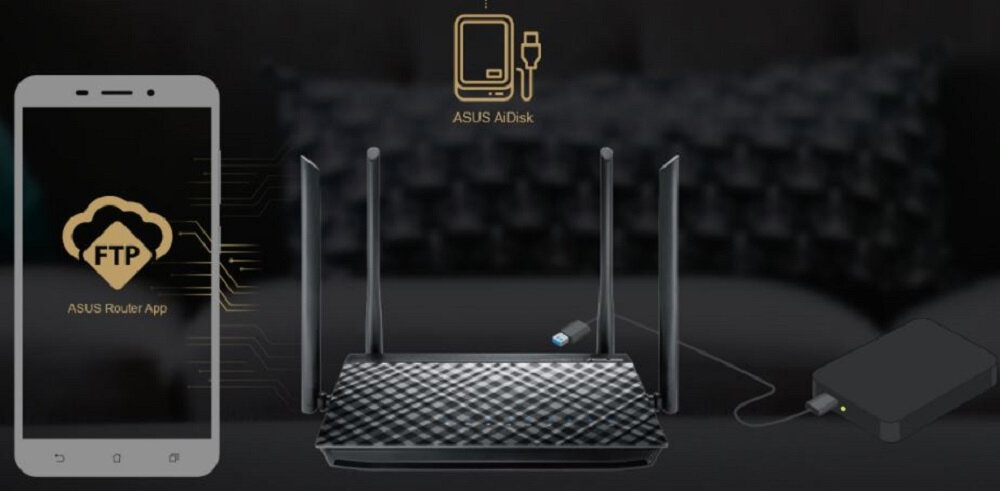 Router ASUS RT-AC57U V3   - Bezproblemowe udostępnianie plików AiDisk 