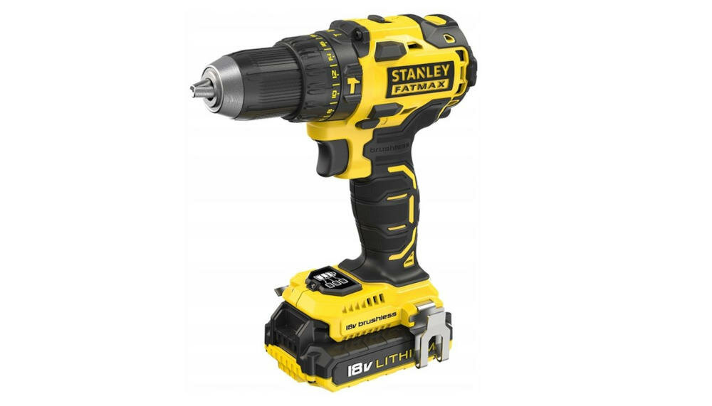 STANLEY-FMC626C2K wiertarko-wkrętarka uchwyt szybkomocujący blokada wrzeciono kompaktowa lekka konstrukcja rękojeść ogumowana komfort praca dioda led widoczność dwa biegi obroty prawo lewo