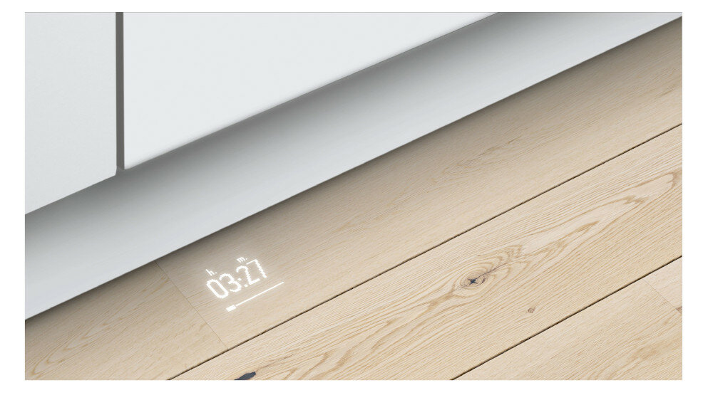 Zmywarka BOSCH SMV68MX05E aktualny czas wskaźnik wyświetlanie na podłodze