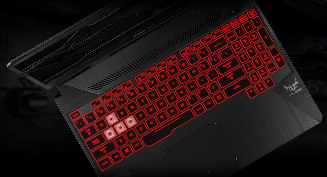 Laptop ASUS TUF Gaming FX505 klawiatura podświetlana