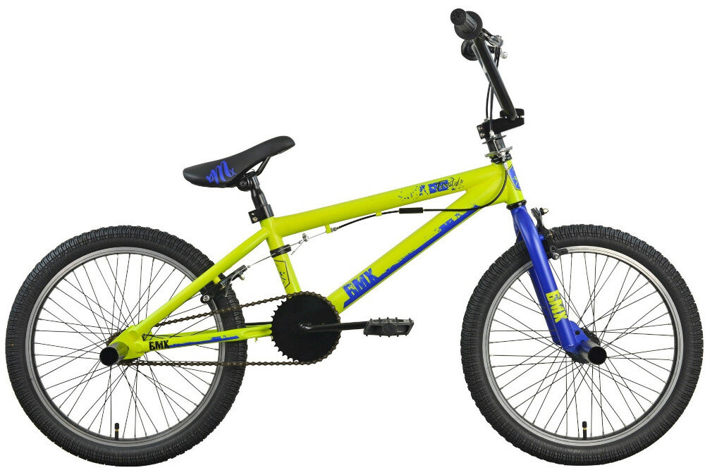 Rower BMX ESPERIA Freestyle 5650 zielono niebieski wyglad front bok