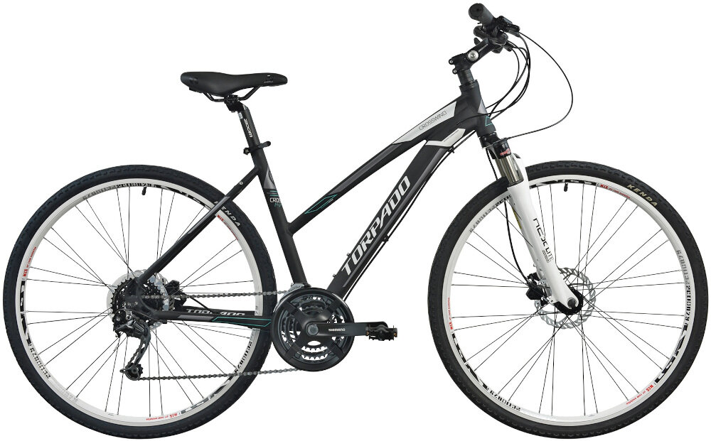 Rower crossowy TORPADO T811 CROSSWIND D17 Czarno-biały wyglad front