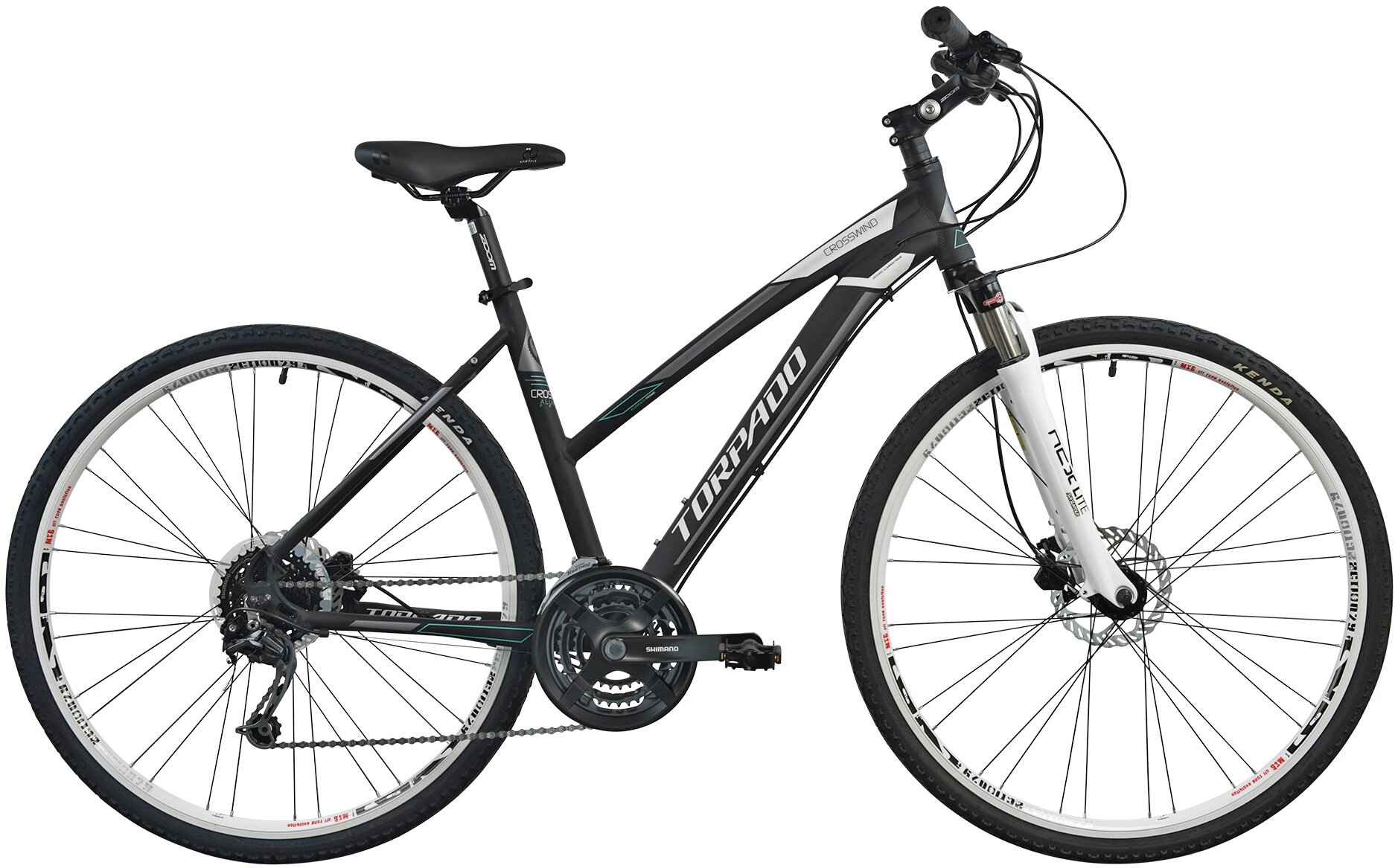 Rower crossowy TORPADO T811 CROSSWIND D19 Czarno-biały wyglad front
