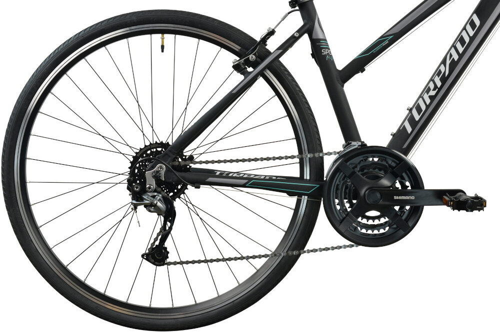 Rower crossowy TORPADO T821 SPORTAGE D17 Czarny kolo 28 cali