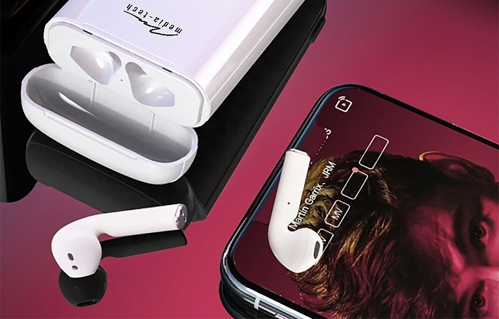 Słuchawki douszne MEDIA-TECH MT3598 bezprzewodowe Bluetooth łączność aplikacja sterowanie podłączanie