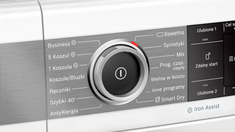 BOSCH-WTX87EH0PL suszarka wyświetlacz elektronioczny funkcje suszenie pranie symbole obsługa łatwo szybko