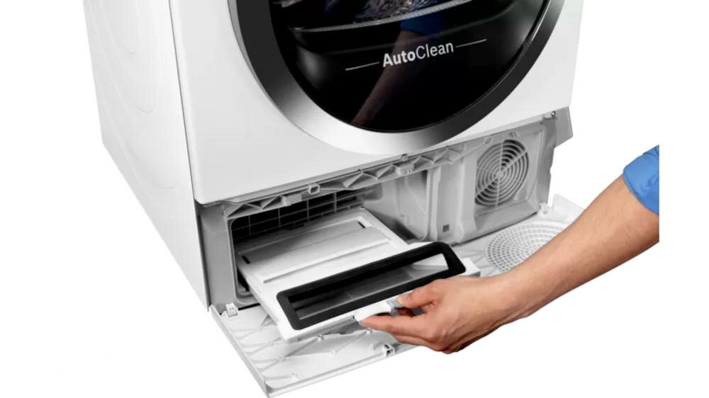 BOSCH-WTX87EH0PL suszarka autoclean czyszczenie filtr niskie zużycie energii automatyczne usuwanie kłaczków szuflada