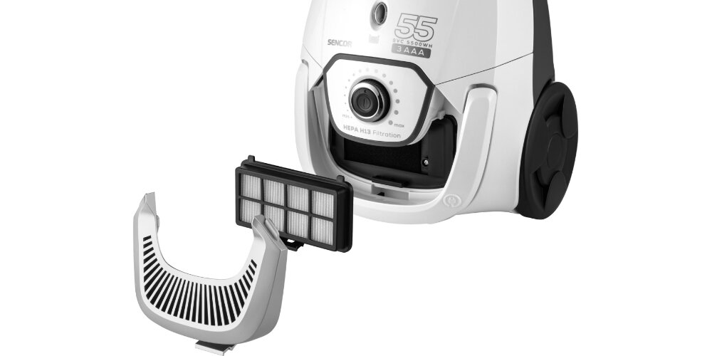 Odkurzacz SENCOR SVC 5500WH Filtr HEPA H13 komfort oddychanie zdrowie poprawa powietrze