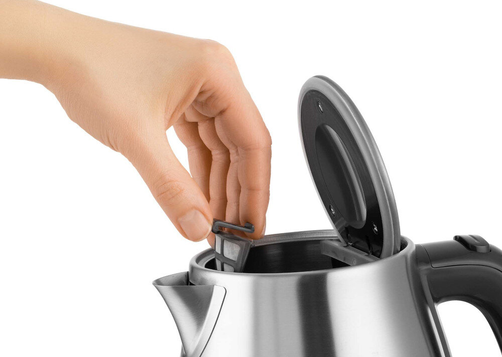 Czajnik SENCOR SWK 1796SS wylewka zapobiega kapaniu rozlewanie wody filtr zanieczyszczenia osady woda czyszczenie konserwacja