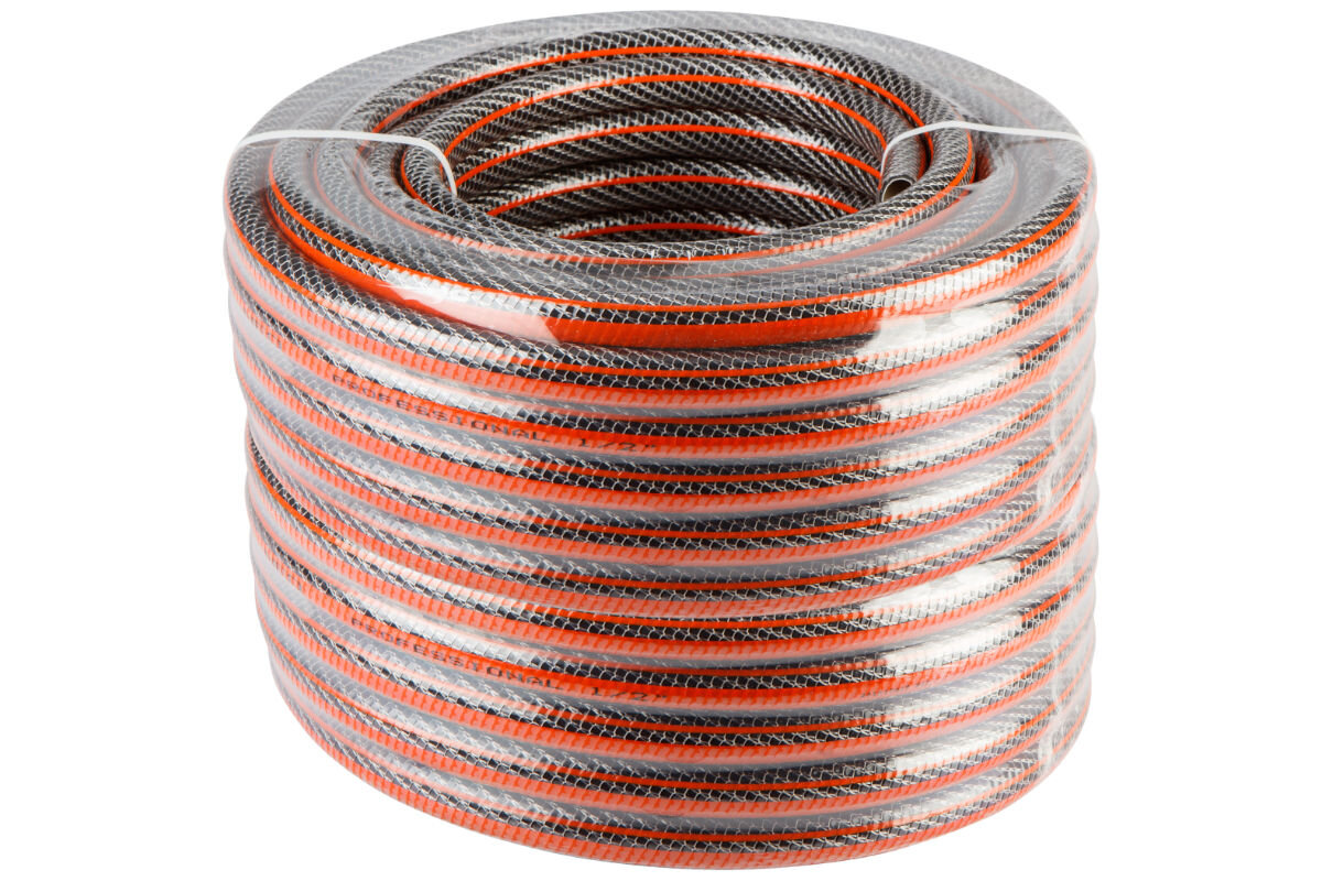 Wąż ogrodowy NEO Professional 1/2 50 m 15-842, zastosowanie, ciśnienie, bar, wytrzymałość, zbliżenie na szpulę węża w tym materiał węża