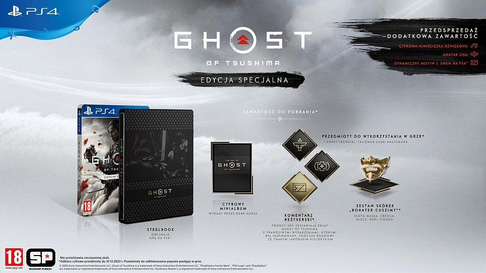 Ghost Of Tsushima Gra PS4 kolekcjonerska zawartość