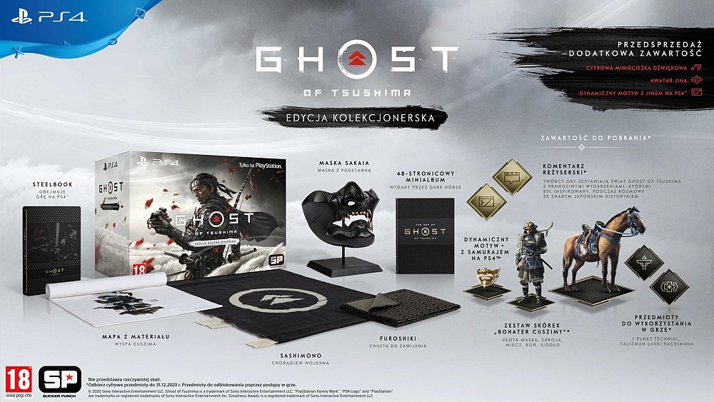 Ghost Of Tsushima Gra PS4 kolekcjonerska zawartość