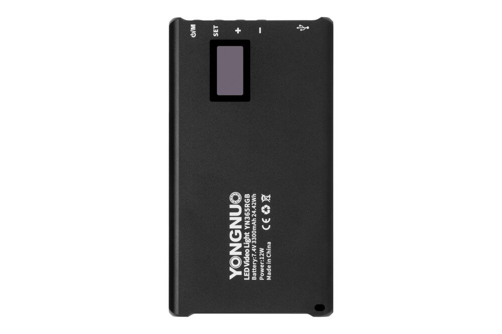 Lampa LED YONGNUO YN365 RGB WB  barwa jasność zasilanie bateria montaż aparat zdjęcia filmy obsługa regulacja waga led wymiary 
