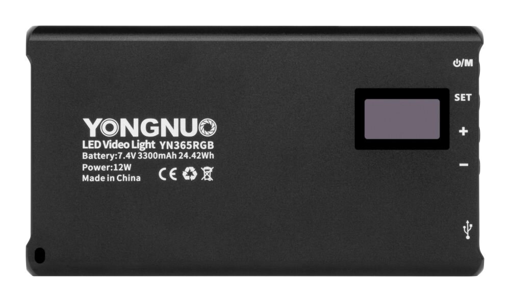 Lampa LED YONGNUO YN365 RGB WB  barwa jasność zasilanie bateria montaż aparat zdjęcia filmy obsługa regulacja waga led wymiary 