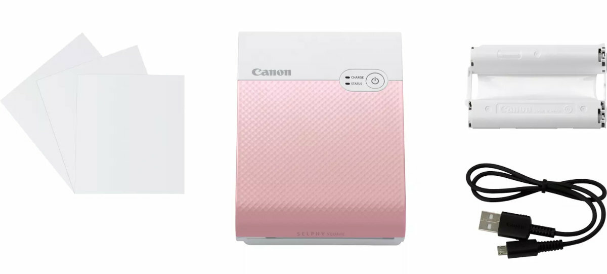 Принтер CANON Selphy Square QX10 Рожевий набір елементів