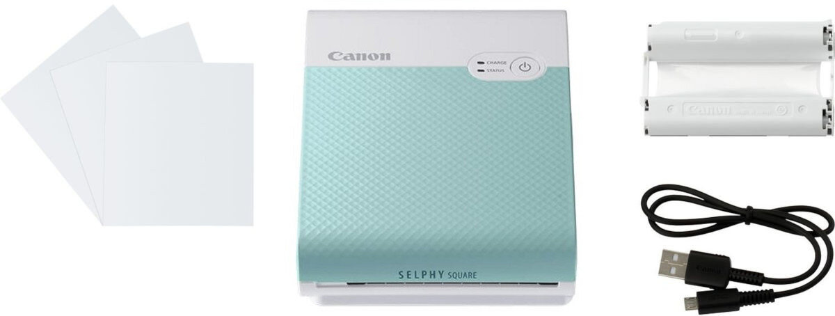 Drukarka CANON Selphy Square QX10 Zielony zestaw elementy