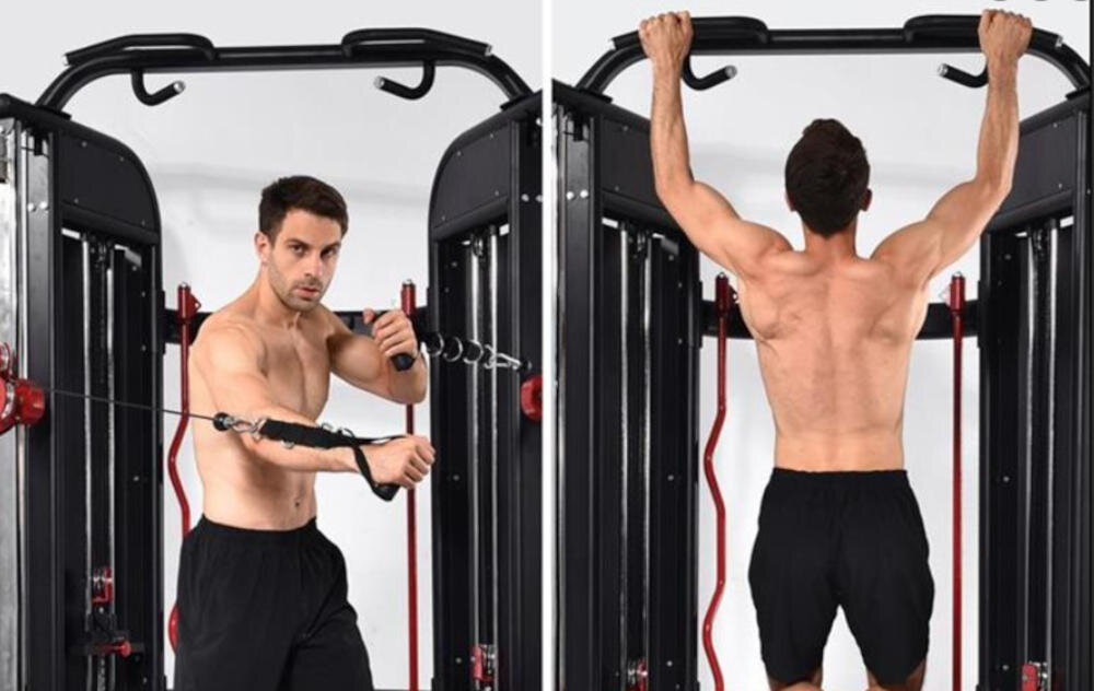 HMS drążek atlas podciąganie chwyt trening mięśnie obciążenie