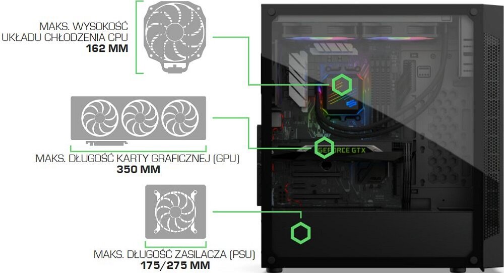 Obudowa SILENTIUM PC Armis AR6 TG - filtry przeciwkurzowe