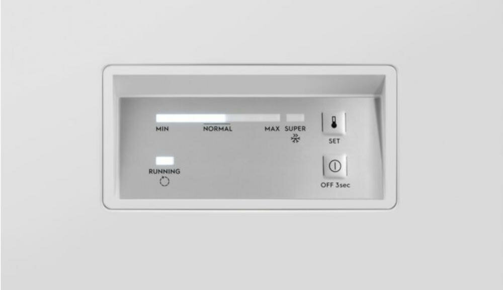 ELECTROLUX-LCB3LD26W0 zamrażarka sterowanie elektronicznie regulacja temperatura czytelny panel ustawienia